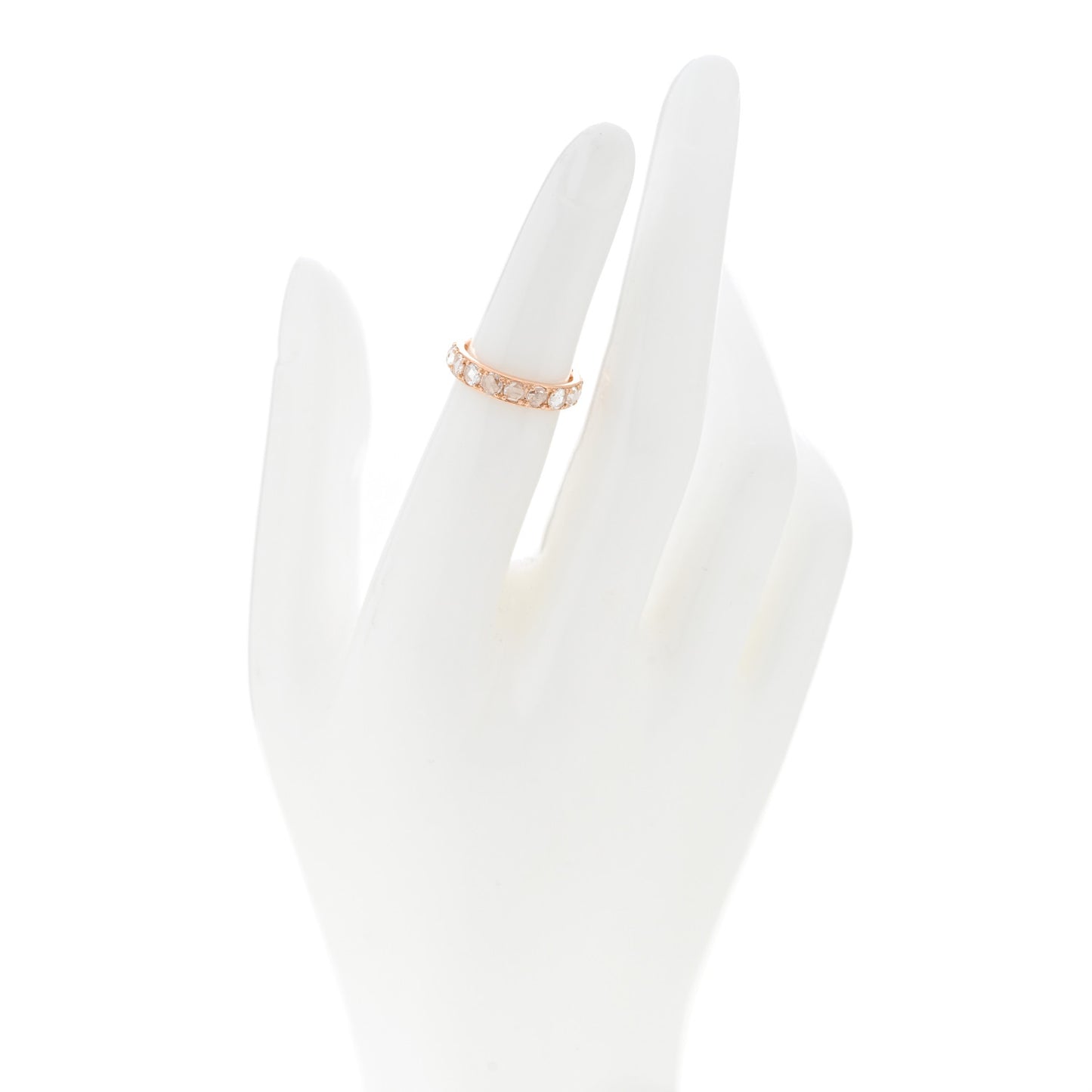 18K Rose Gold Diamond Metro Rose Cut Eternity Band Ring 47 4