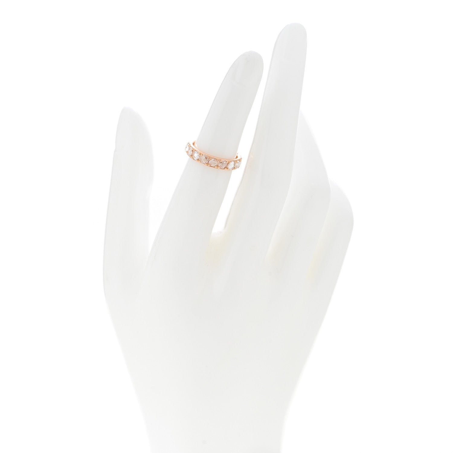 Tiffany 18K Rose Gold Diamond Metro Rose Cut Eternity Band Ring 47 4 2 of 5