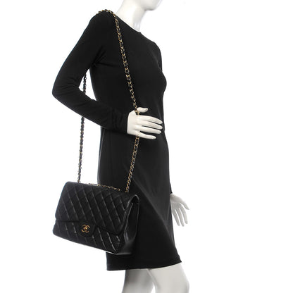 Chanel Caviar Quilted Jumbo Single Flap Black 2 of 8