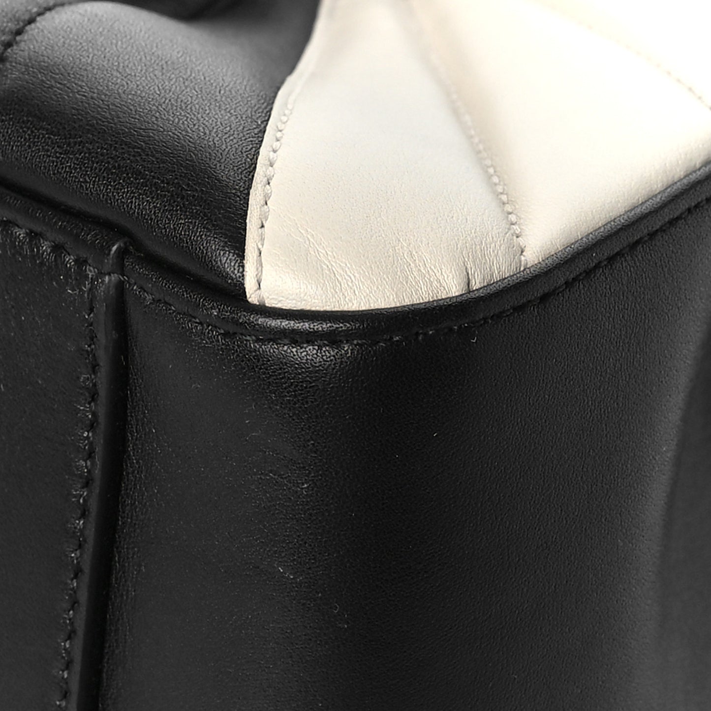 Calfskin Bamboo Trapuntata Queen Margaret Backpack Mystic White Black