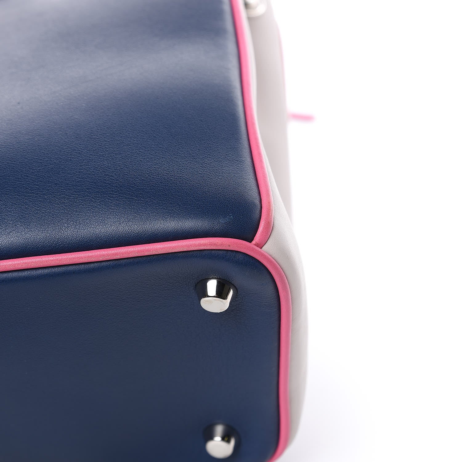 Christian Dior Smooth Calfskin Medium Tri-Color Diorissimo Bag Navy Pink 11 of 11