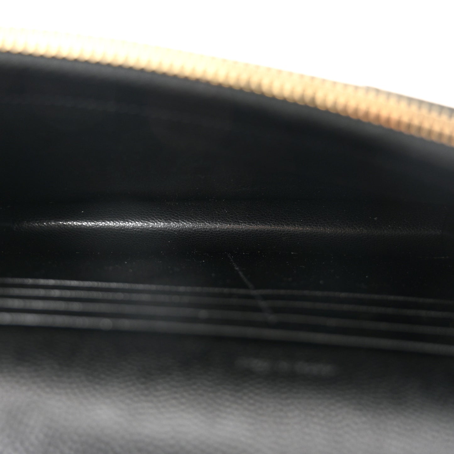 Grain De Poudre Matelasse Chevron Monogram Envelope Chain Wallet Black