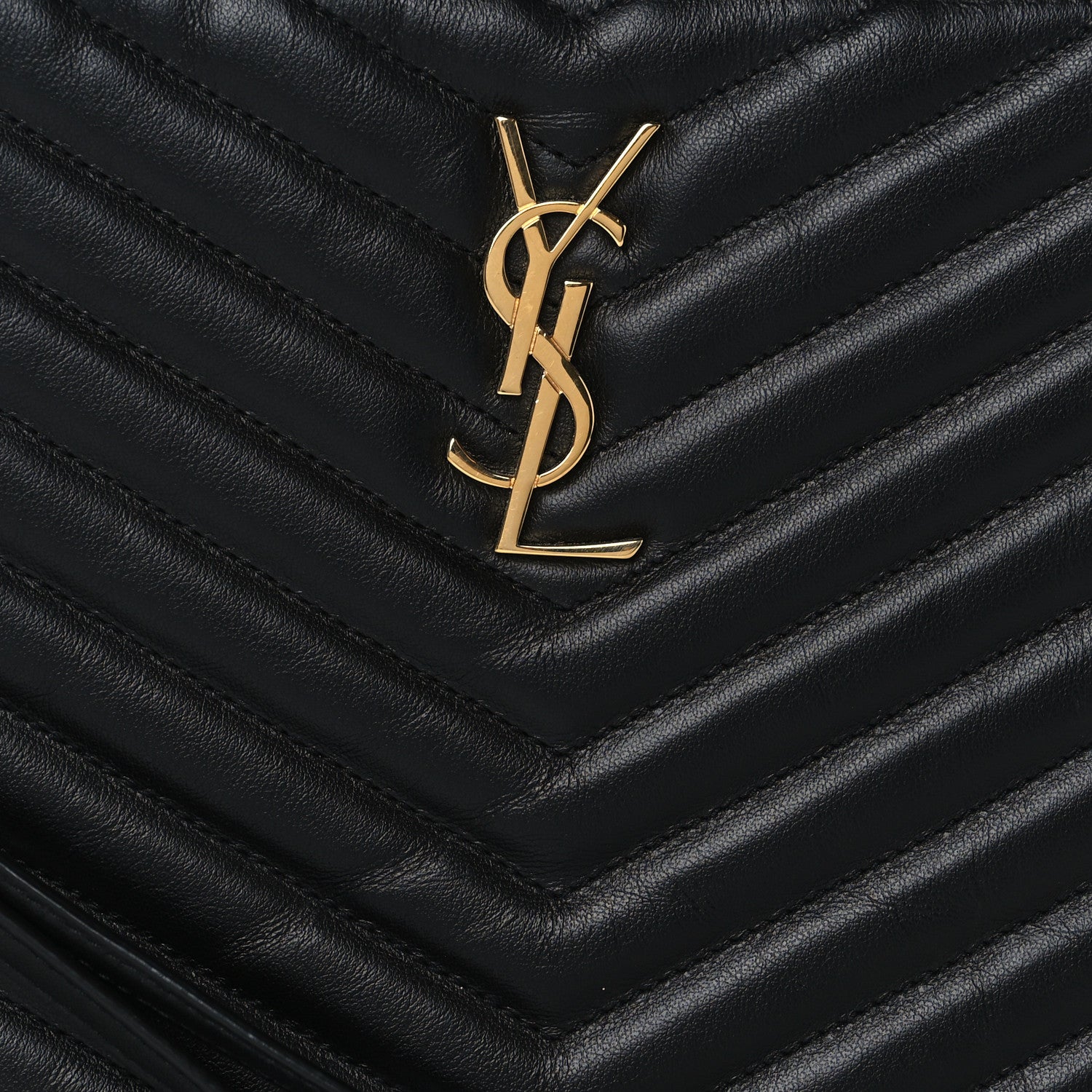 Saint Laurent Calfskin Matelasse Chevron Monogram A5 Wristlet Black 8 of 11