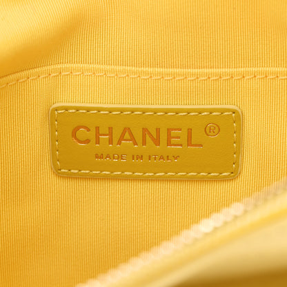 Chanel Crumpled Glazed Lambskin Quilted Waist Bag Fanny Pack Yellow 7 of 12