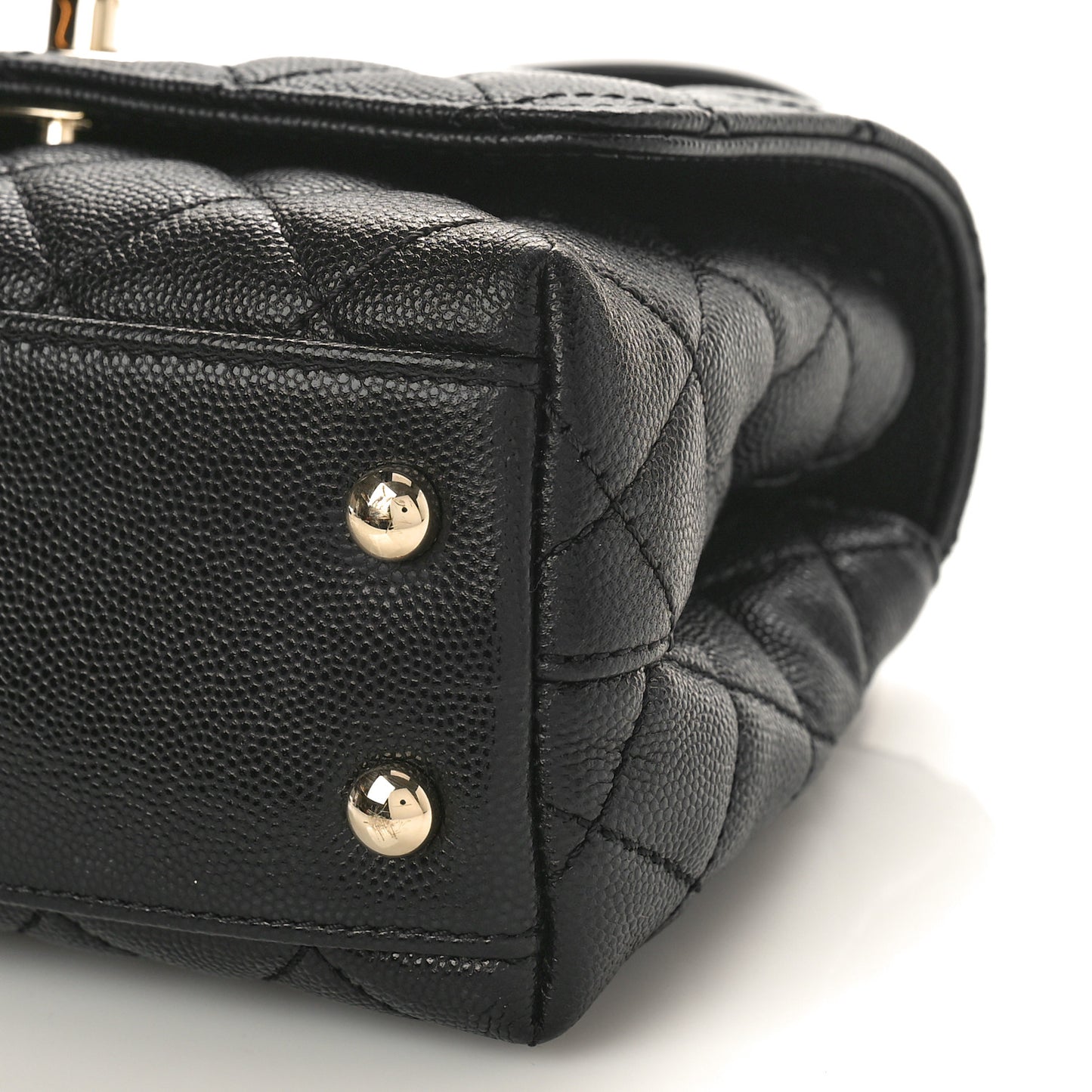 Caviar Quilted Extra Mini Coco Handle Flap Black