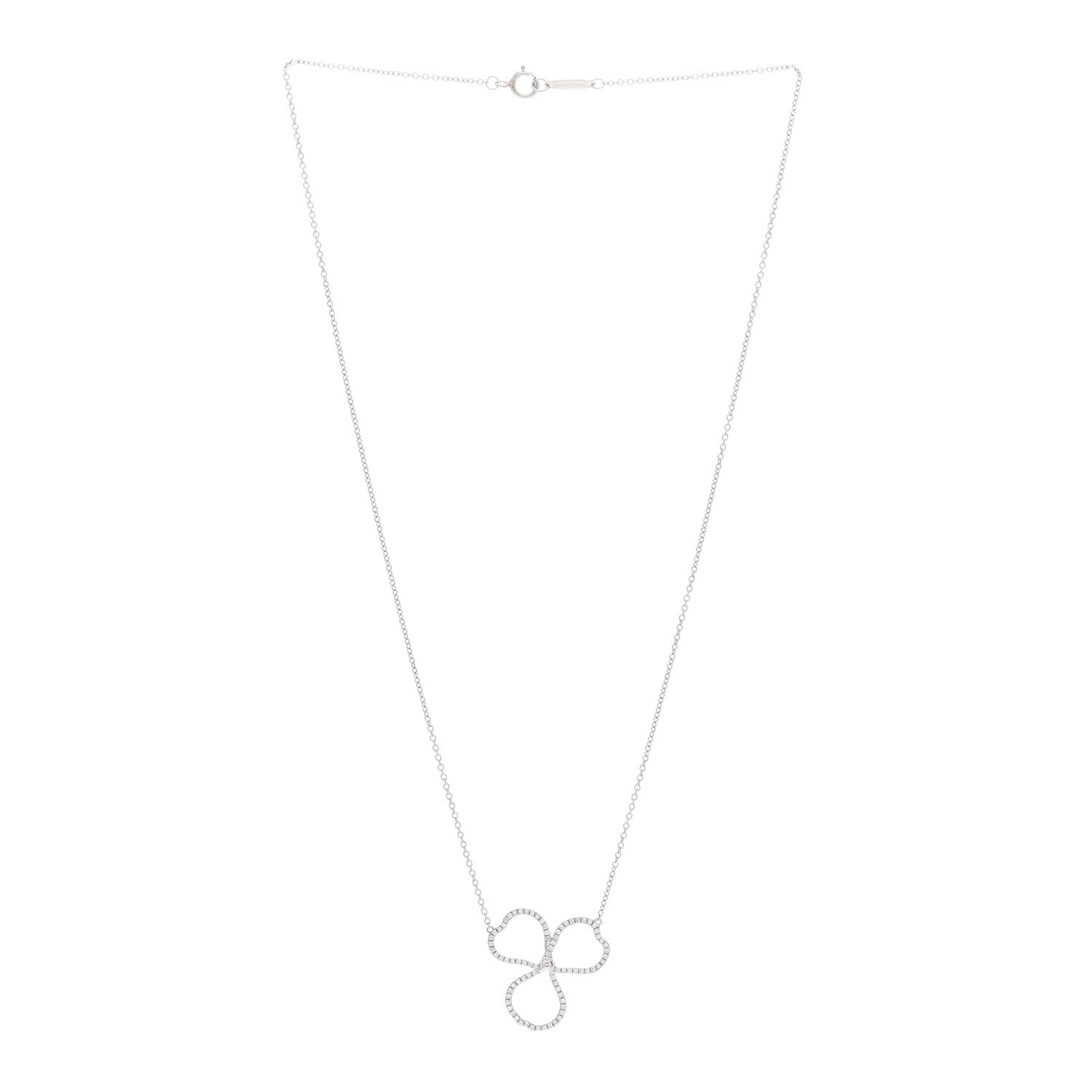 Tiffany Platinum Diamond Large Paper Flowers Pendant Necklace 3 of 6