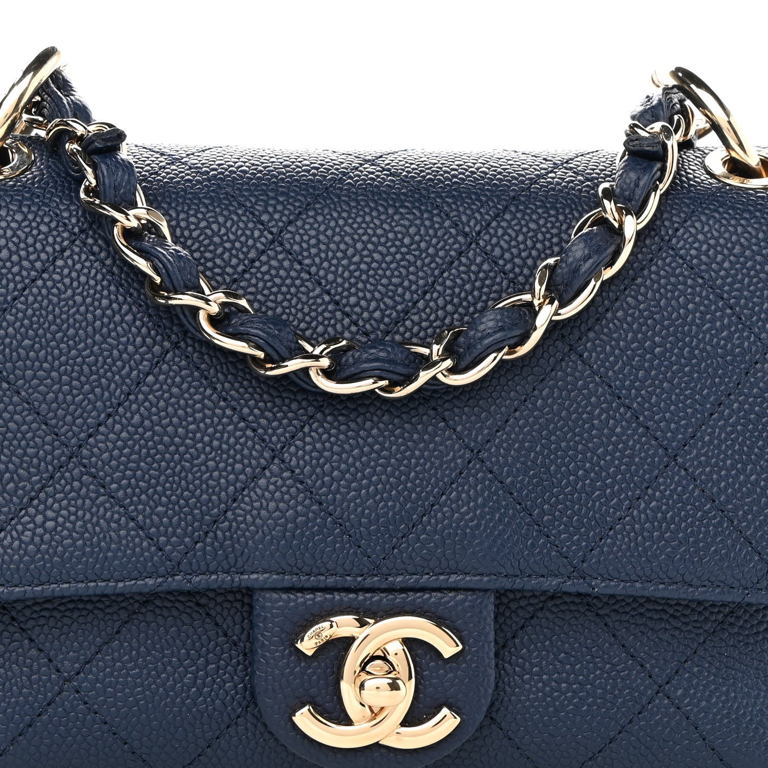 Chanel Caviar Quilted Small City Walk Flap Navy Blue 8 of 13