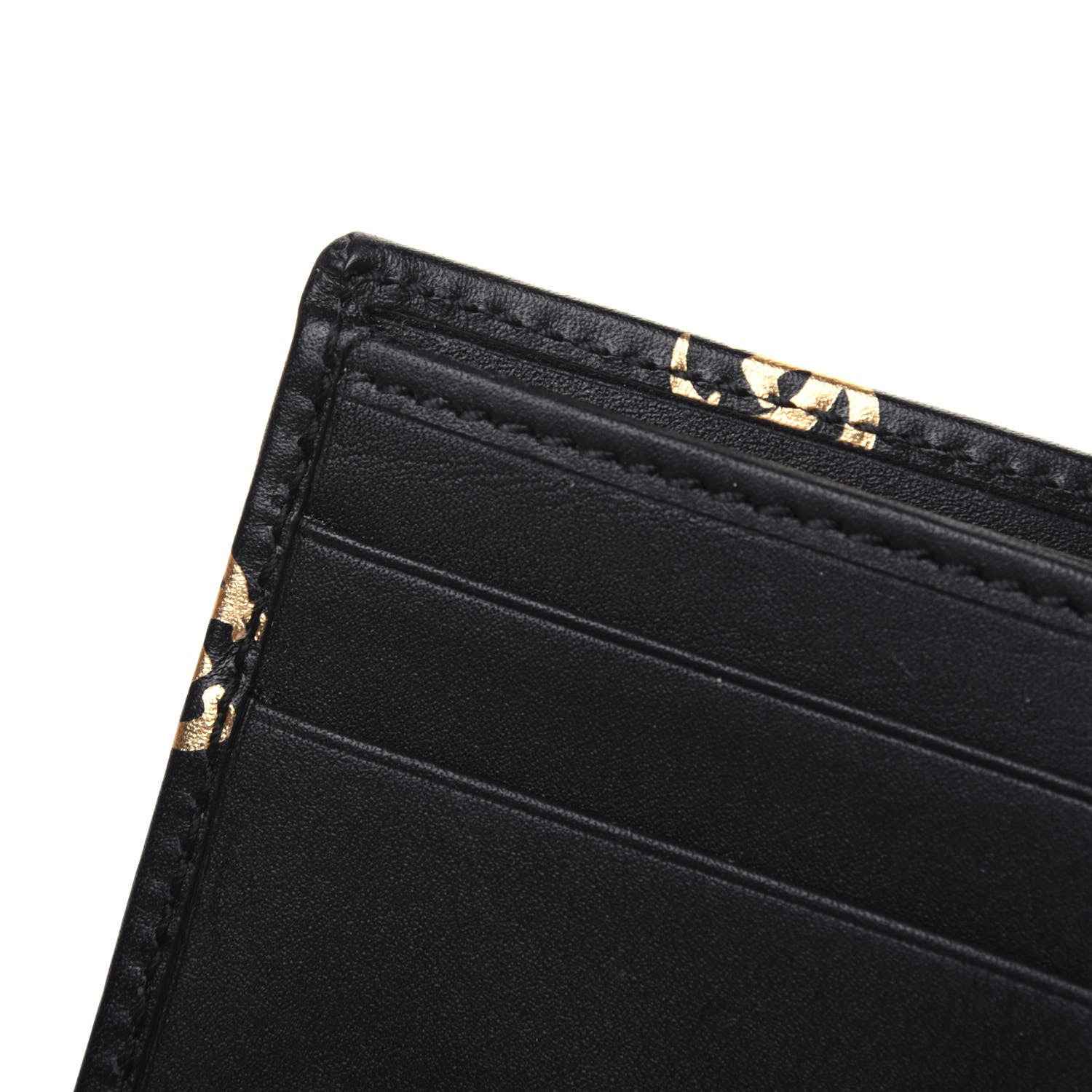 Gucci Calfskin Diagonal GG Wallet Black Gold 10 of 13