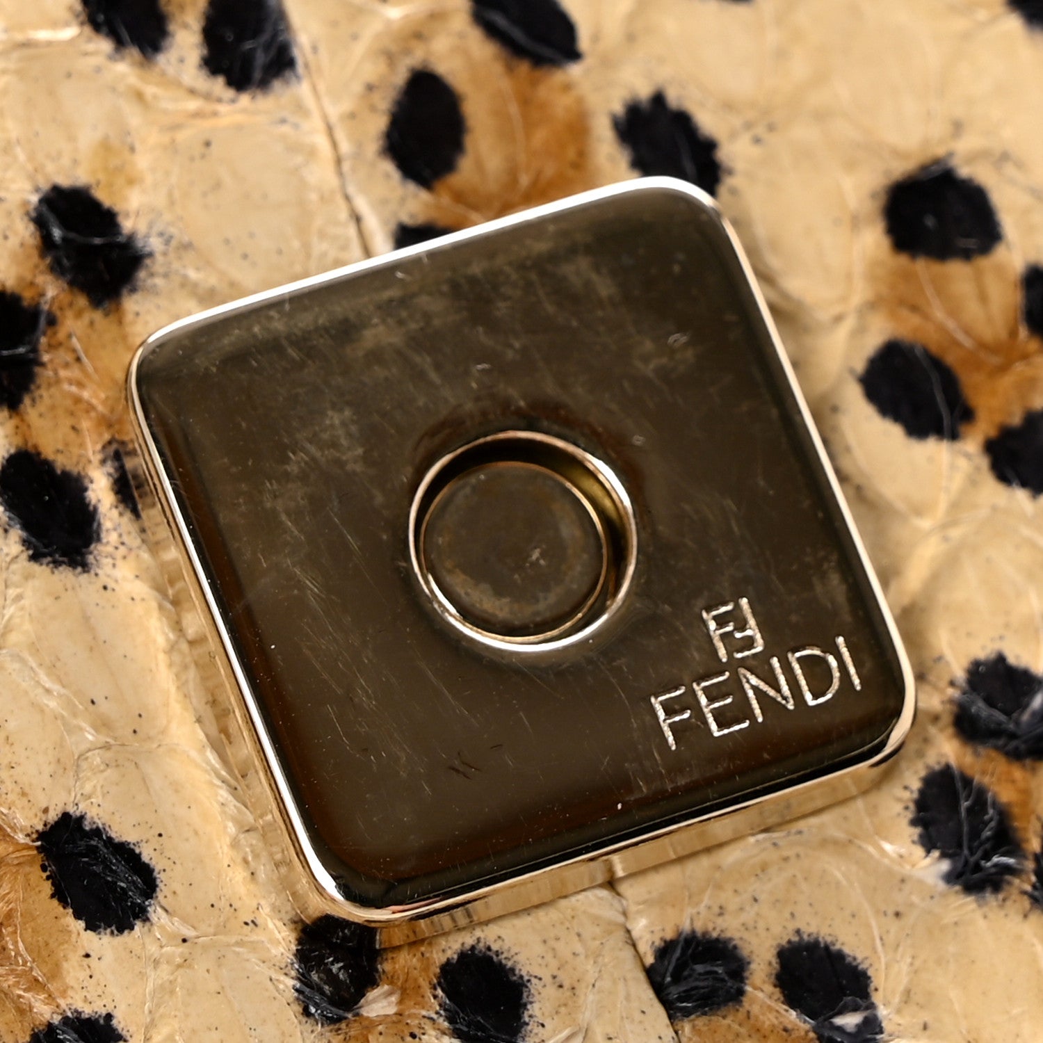 Fendi Snakeskin Leopard Print Baguette Beige 12 of 14