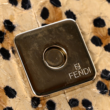 Fendi Snakeskin Leopard Print Baguette Beige 12 of 14