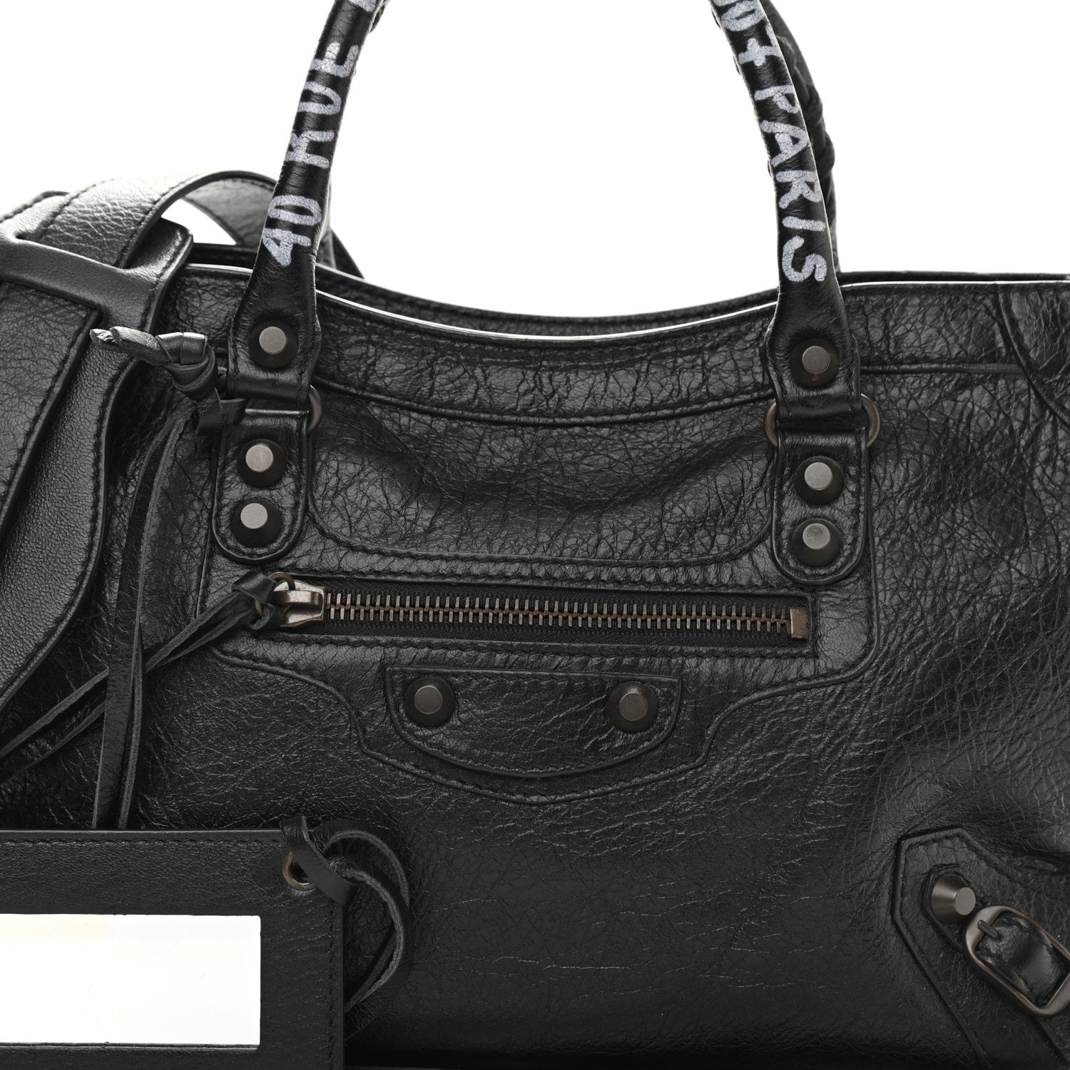 Balenciaga Agneau Classic Hardware Graffiti Handles S City Black 10 of 10