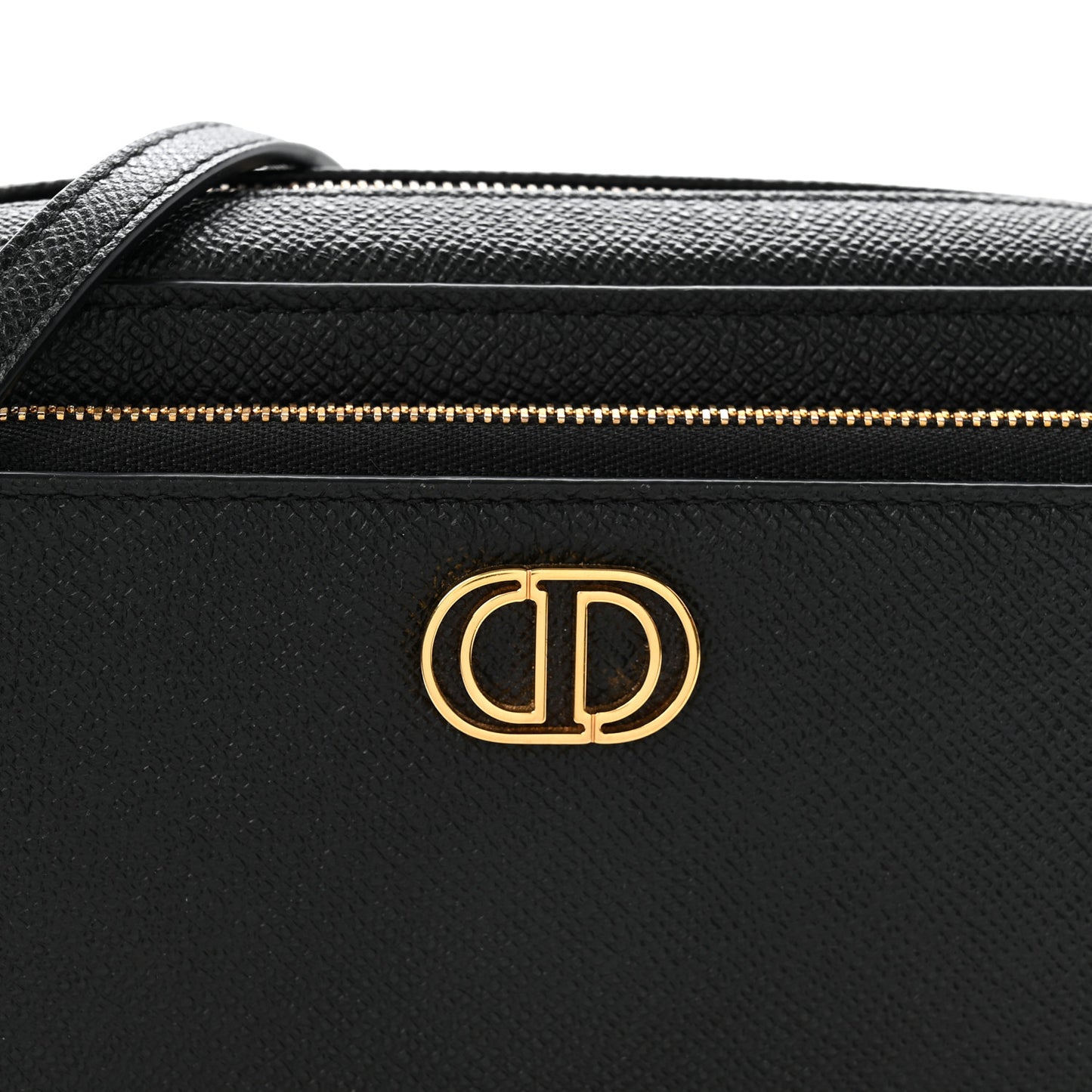 Grained Calfskin Caro Double Pouch Black