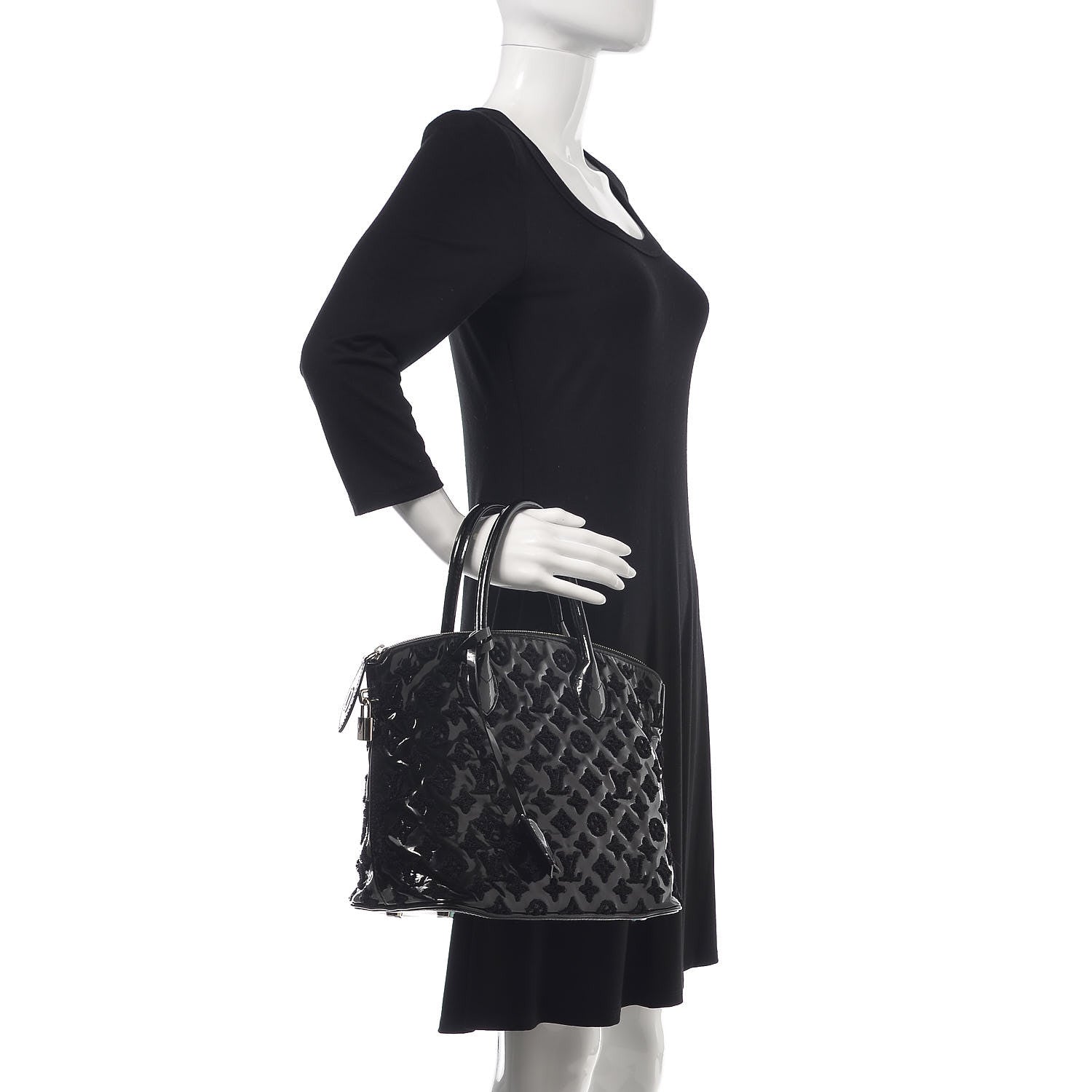 Louis Vuitton Patent Lambskin Fascination Lockit Black 2 of 6
