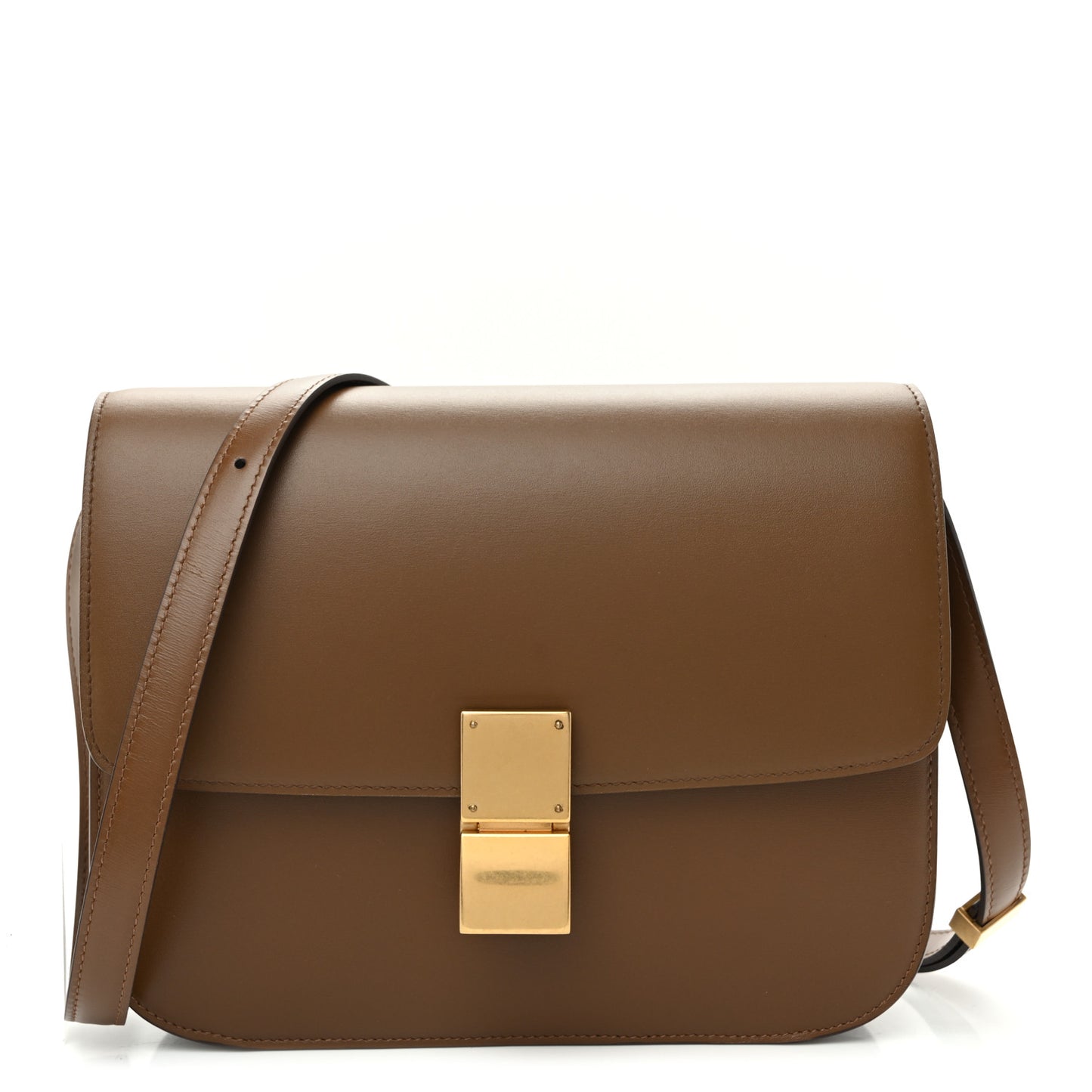Box Calfskin Medium Classic Box Flap Bag Light Camel