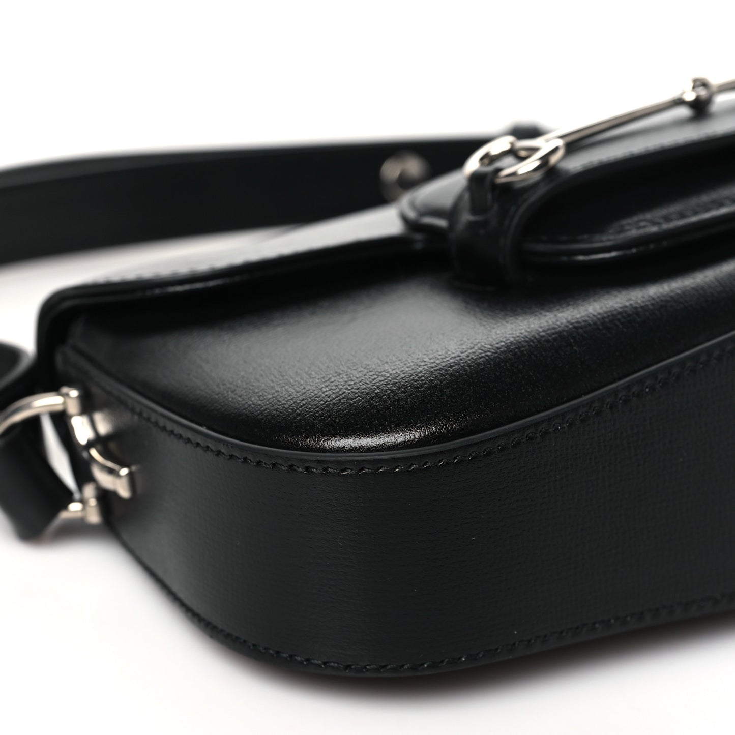 Demetra Small Horsebit 1955 Asymmetric Shoulder Bag Black