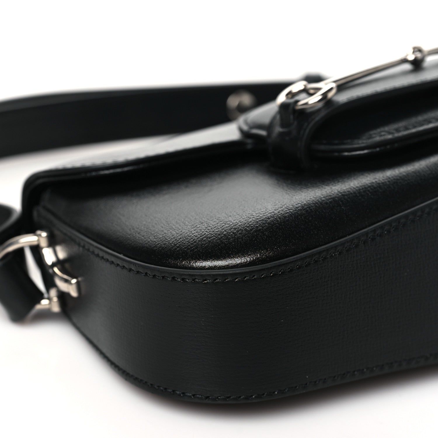 Gucci Demetra Small Horsebit 1955 Asymmetric Shoulder Bag Black 9 of 10