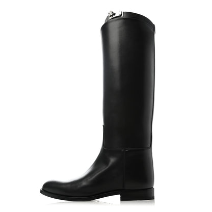 Hermes Box Kelly Jumping Boots 37.5 Black 1 of 6