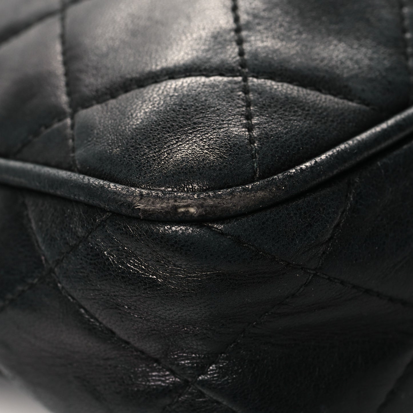 Lambskin Quilted Tassel Camera Case Black