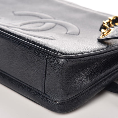 Chanel Caviar Flap Shoulder Bag Navy Blue 14 of 16