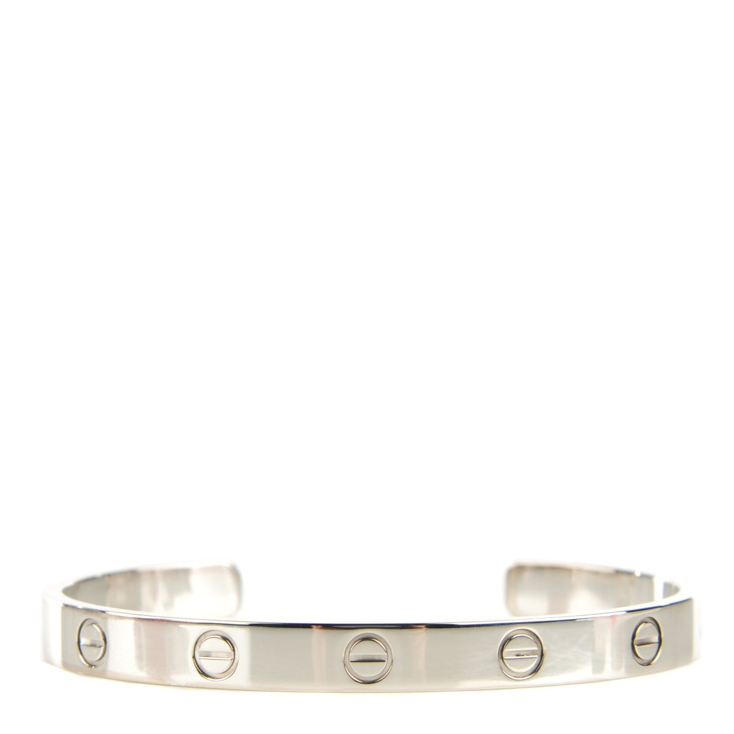 18K White Gold LOVE Cuff Bracelet 17