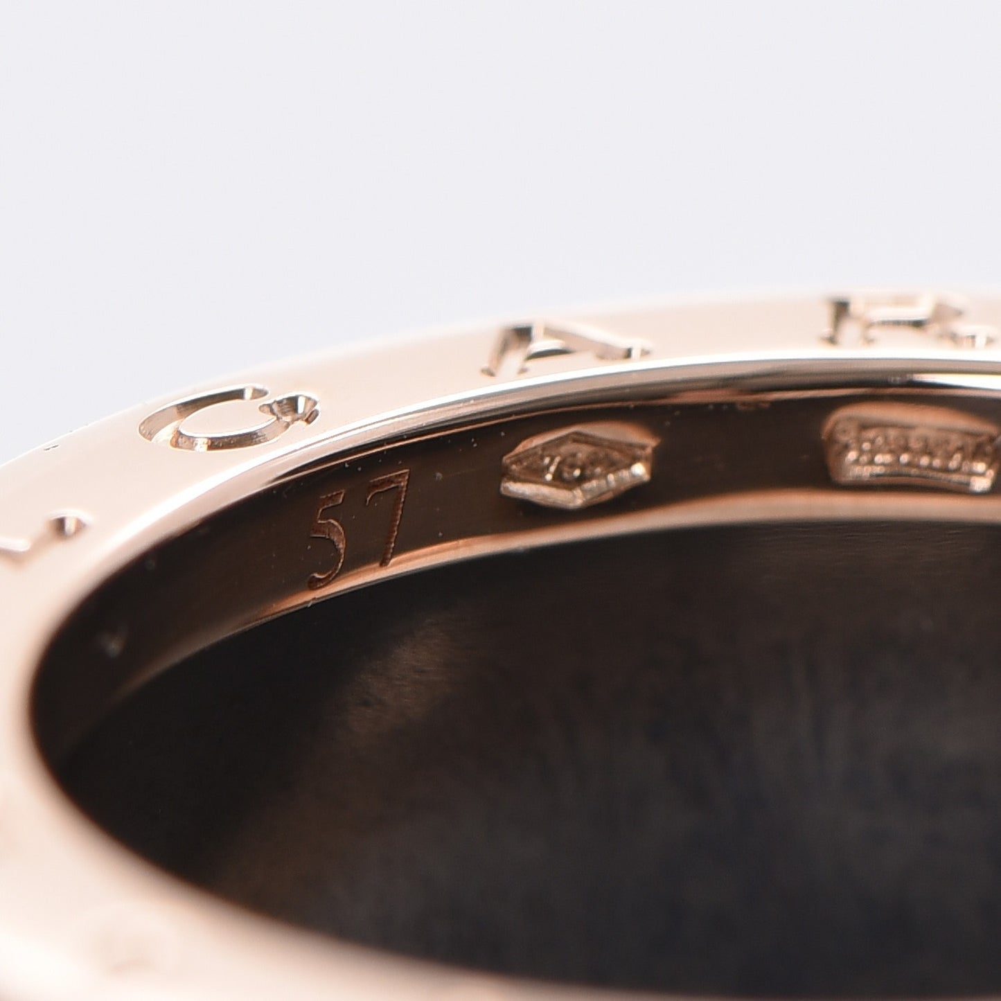 18K Rose Gold Black Ceramic B.Zero1 Four-Band Ring 57 8