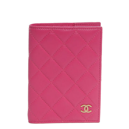 Chanel Lambskin Quilted Passport Holder Fuchsia 1 of 7