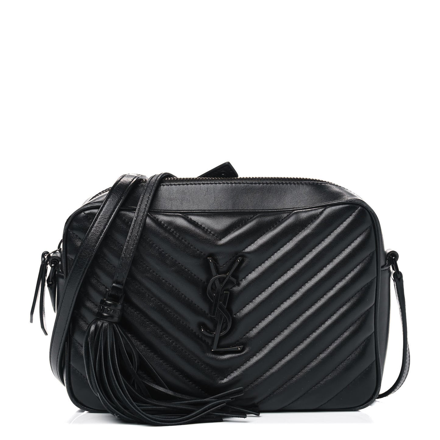 Calfskin Matelasse Monogram Lou Camera Bag Black