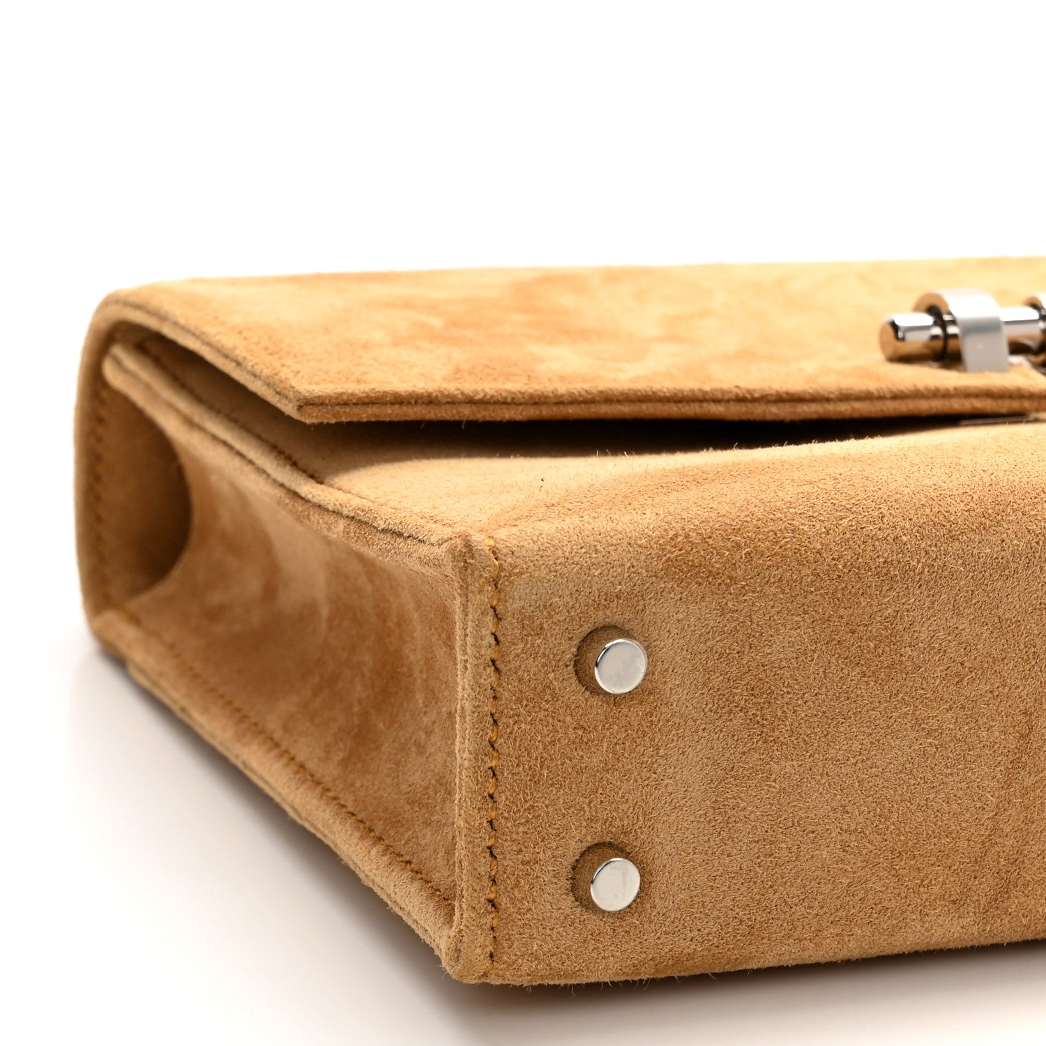 Hermes Veau Doblis Mini Verrou Chaine Bag Ocre 7 of 9