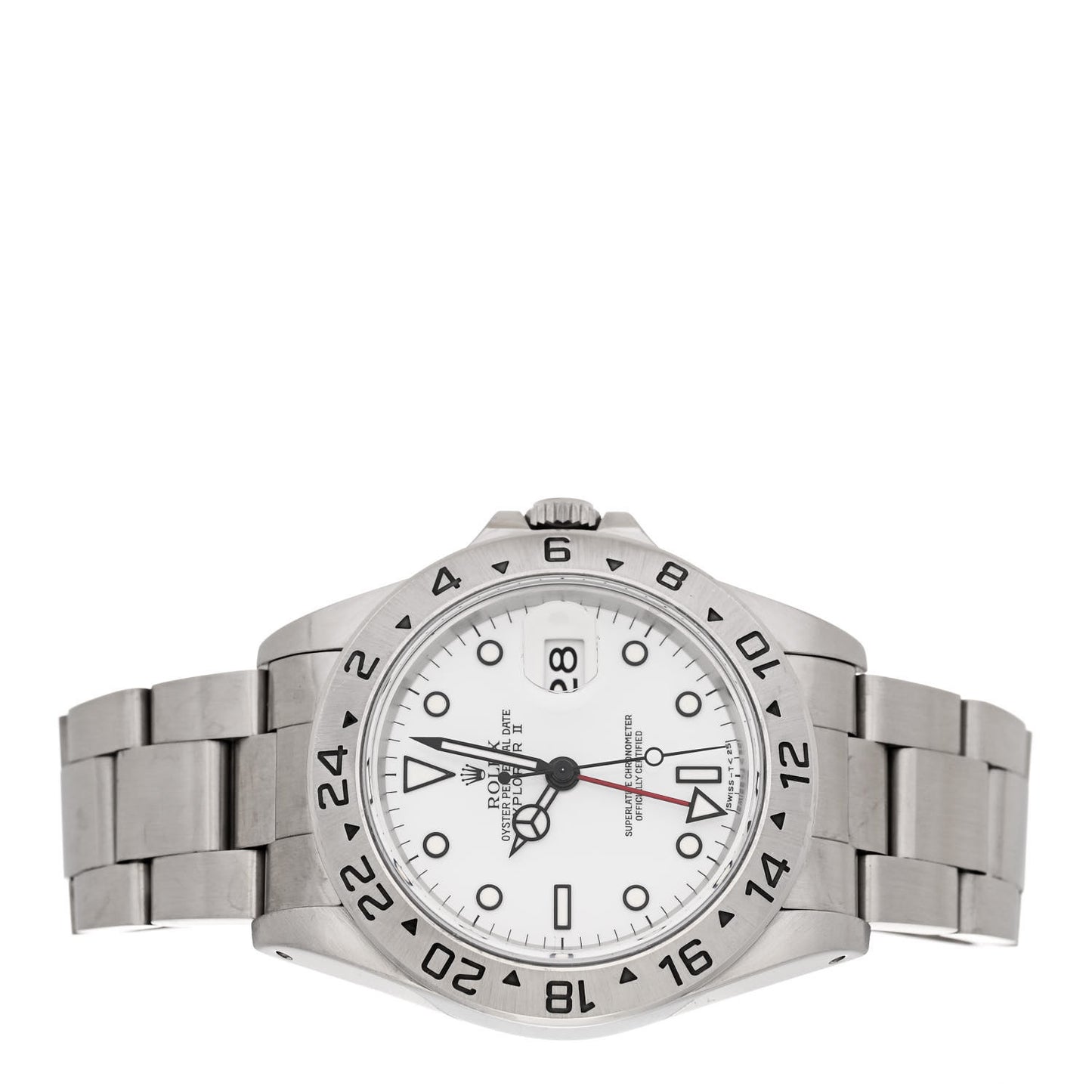 Stainless Steel 40mm Oyster Perpetual Date Explorer II Watch White 16570
