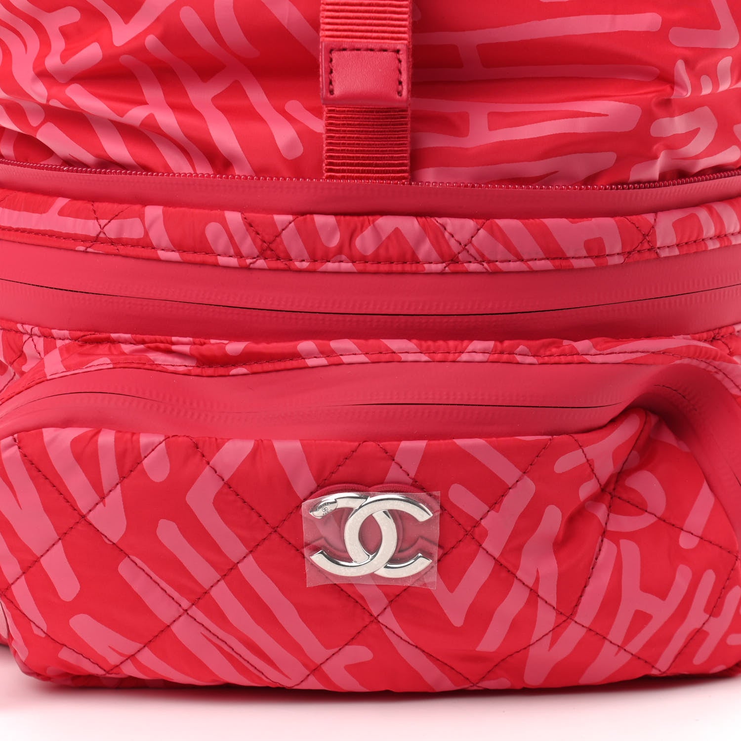 Chanel Nylon Printed Quilted Coco Neige Convertible Backpack Pink 11 of 11