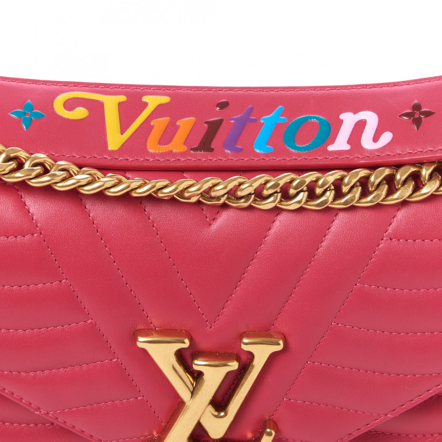 Louis Vuitton Calfskin New Wave Chain MM Rose Freesia 7 of 9