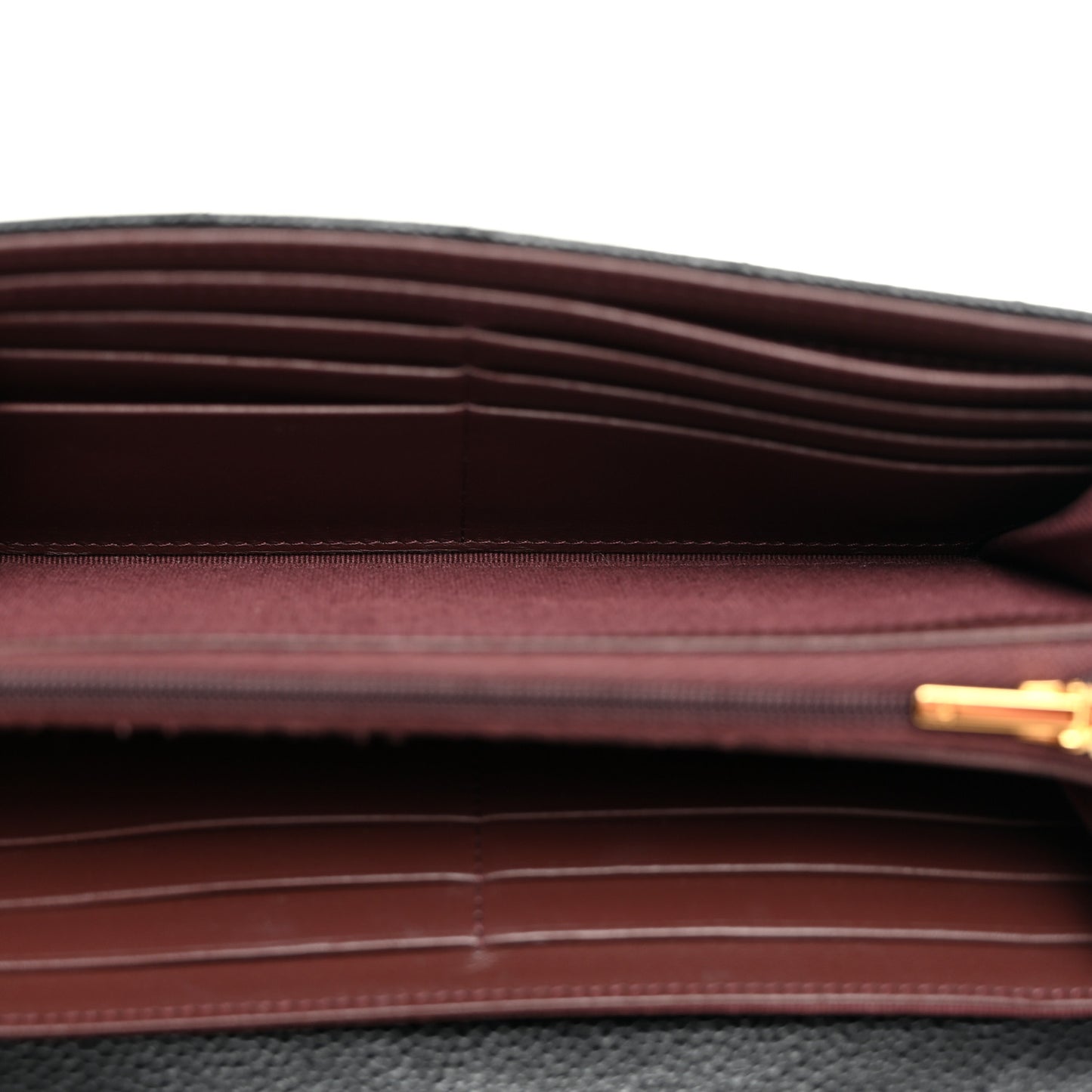 Caviar Quilted Large Gusset Flap Wallet Black