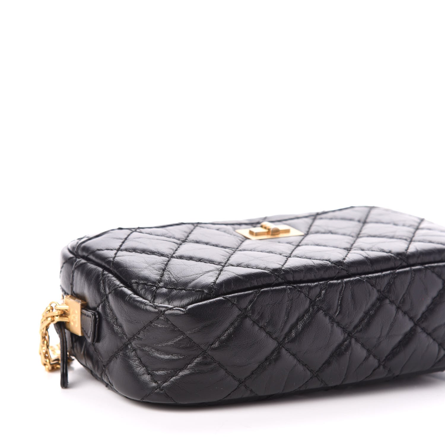 Chanel Aged Calfskin Quilted Mini Reissue Camera Case Black 8 of 10