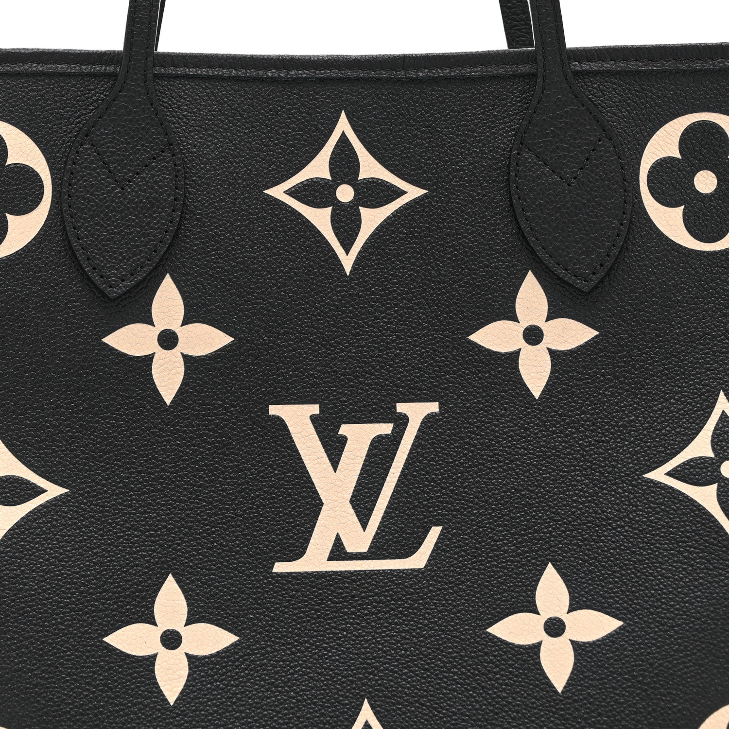 Louis Vuitton Empreinte Monogram Giant Neverfull MM Black Beige 8 of 10