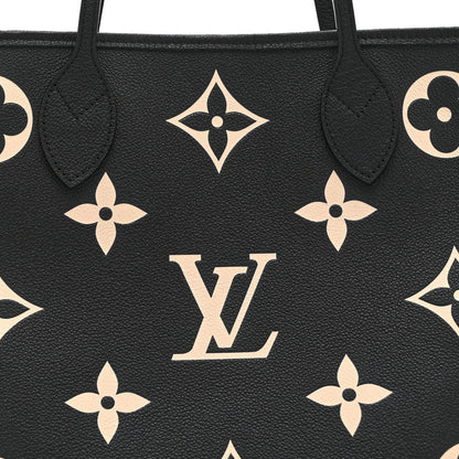Louis Vuitton Empreinte Monogram Giant Neverfull MM Black Beige 8 of 10