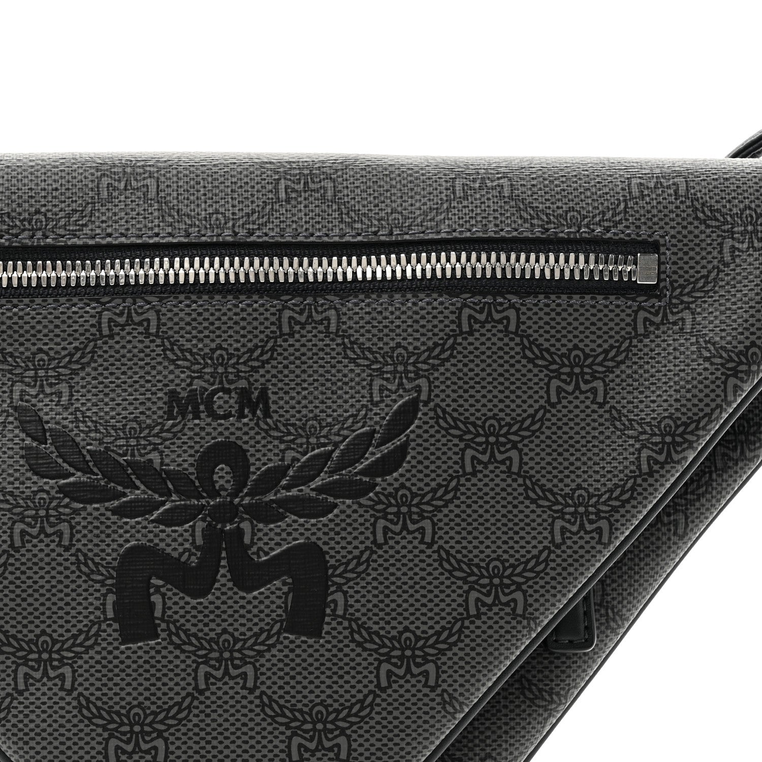 MCM Lauretos Nappa Himmel Triangle Crossbody Bag Dark Grey 9 of 11