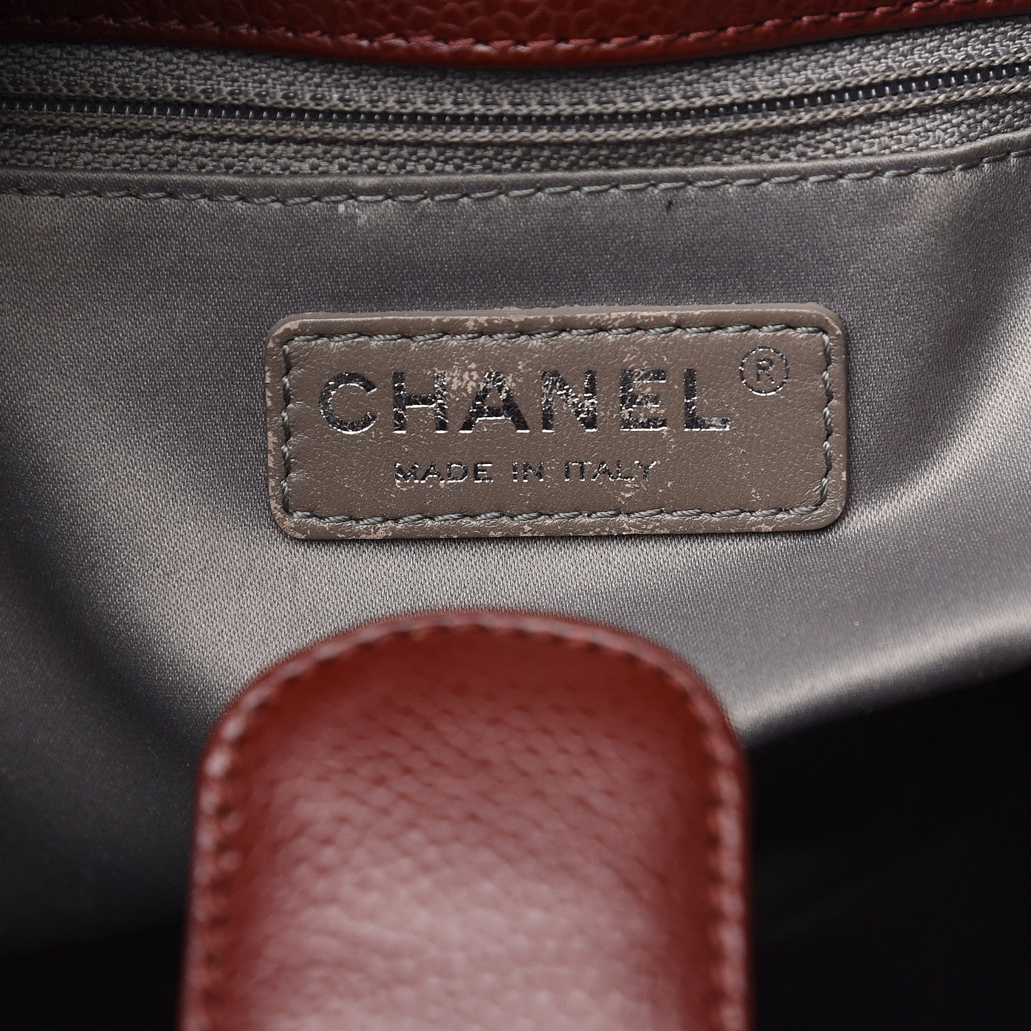 Chanel Caviar Quilted Petit Shopping Tote PST Burgundy 5 of 12