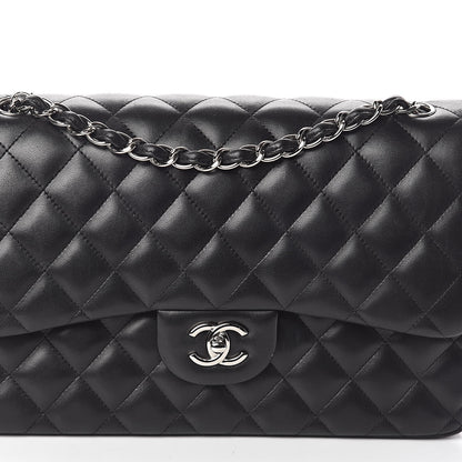 Chanel Lambskin Quilted Jumbo Double Flap Black 8 of 10