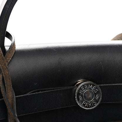 Hermes Vache Hunter Toile Officier Herbag Zip PM 31 Etoupe Black 10 of 12