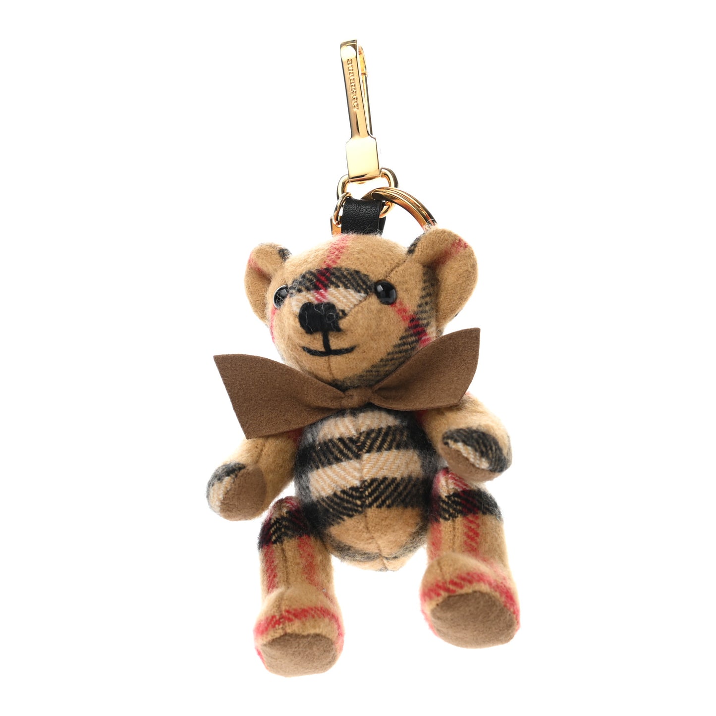 Cashmere Vintage Check Thomas Bear Bag Charm Antique Yellow