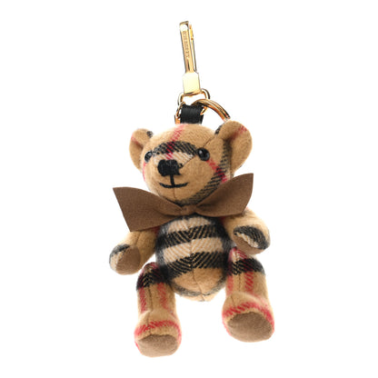 Burberry Cashmere Vintage Check Thomas Bear Bag Charm Antique Yellow 1 of 4