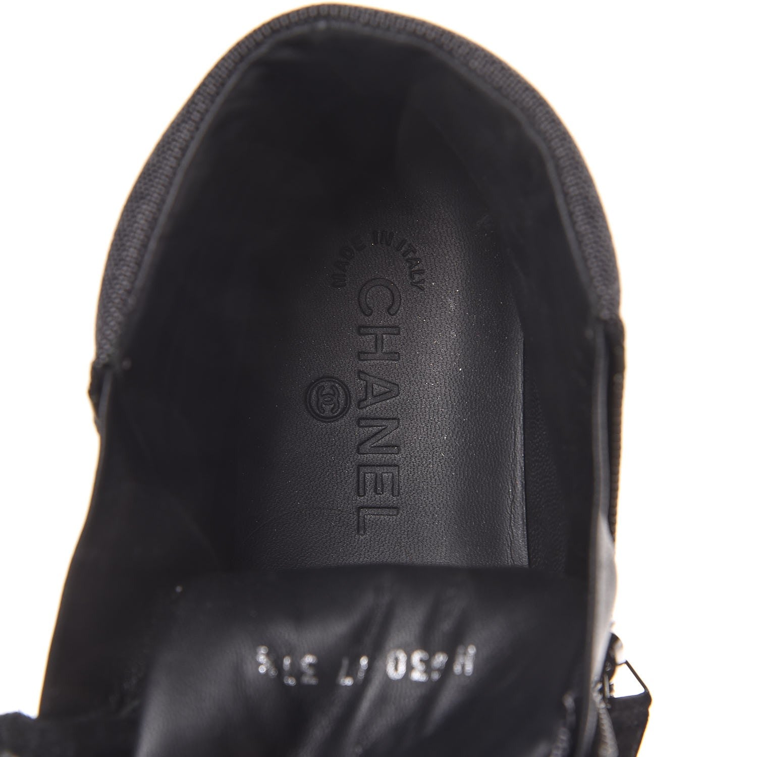 Chanel Toile Suede Calfskin CC High Top Sneakers 37.5 Dark Grey 8 of 10