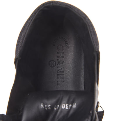 Chanel Toile Suede Calfskin CC High Top Sneakers 37.5 Dark Grey 8 of 10