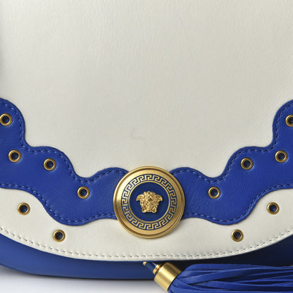 Versace Calfskin Vanitas Crossbody Bag Blue White 9 of 10