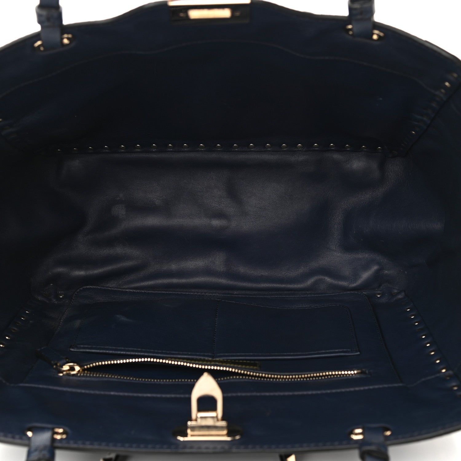 Valentino Garavani Nappa Canvas Camouflage Medium Rockstud Tote Marine 5 of 14