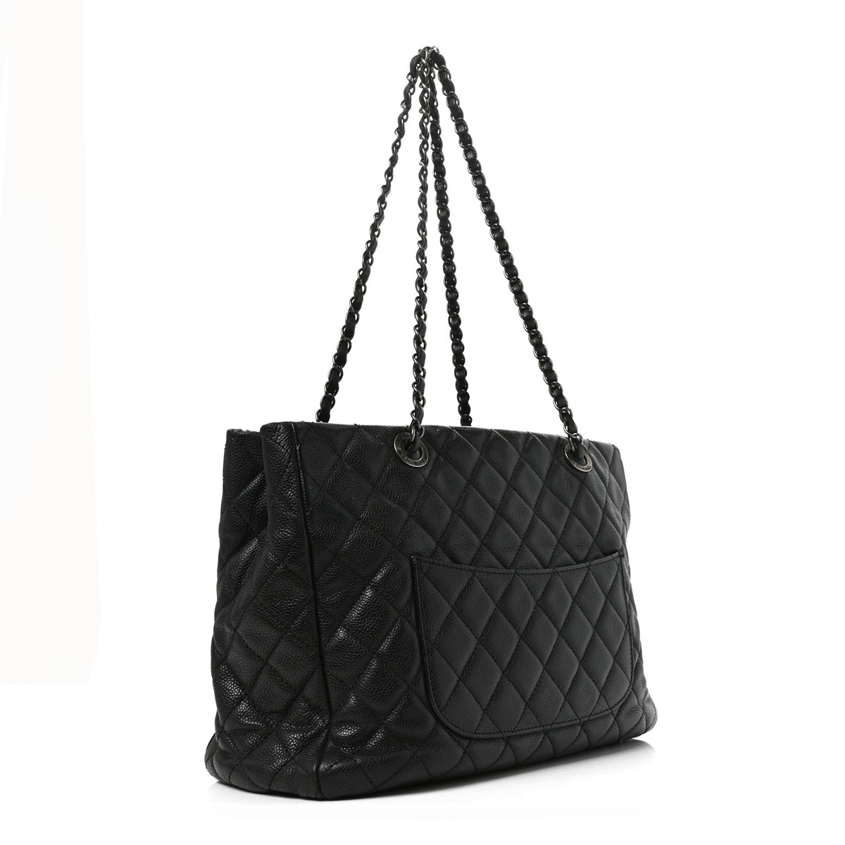 Chanel Caviar Quilted Small Shopping Tote Black 3 of 11