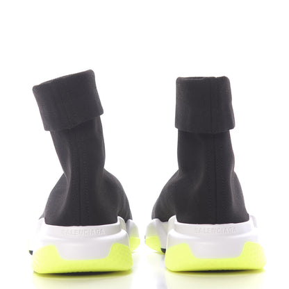 Balenciaga Neoprene Knit Mens Speed Cuffed Sneakers 39 Black White Yellow Fluo 7 of 10