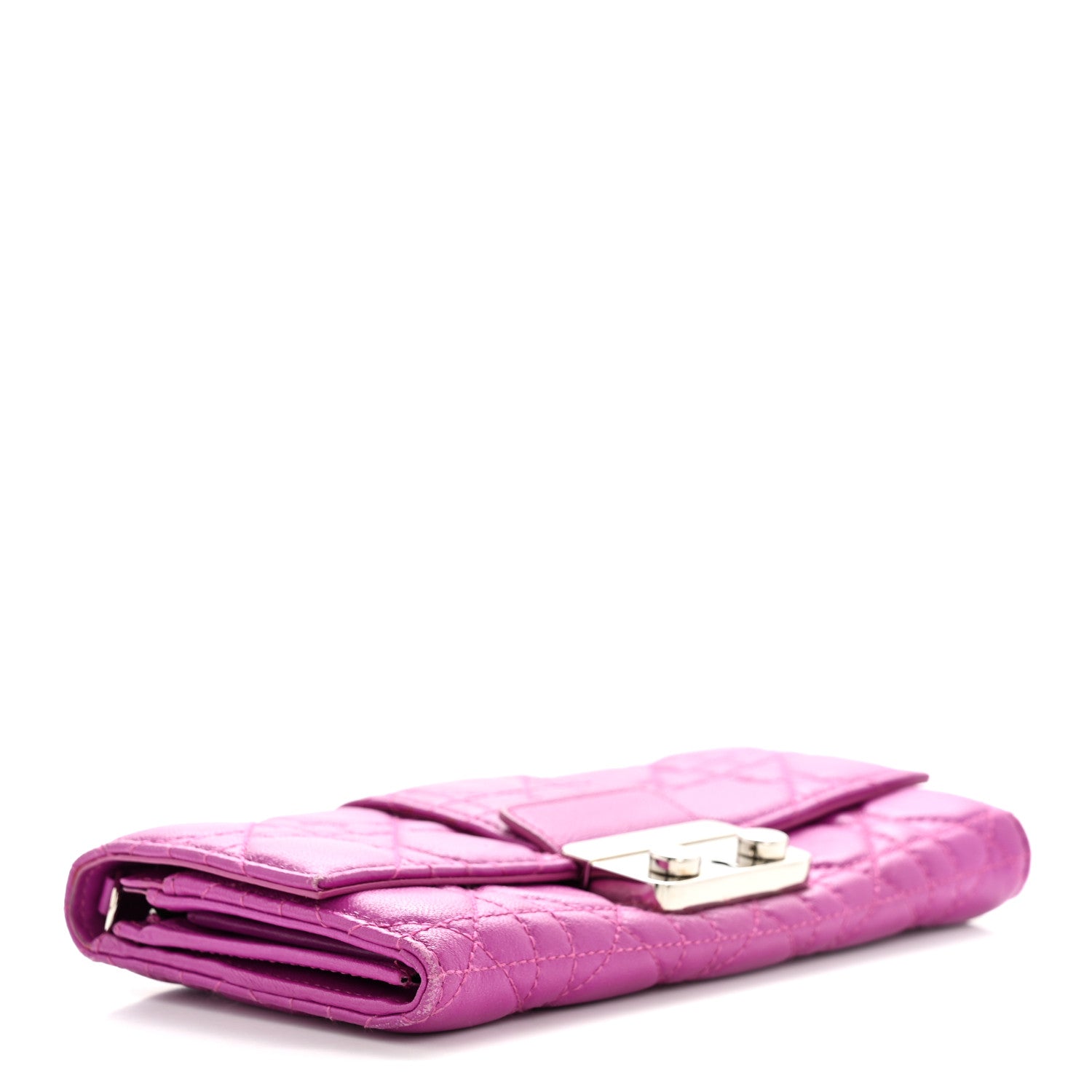 Christian Dior Lambskin Cannage Miss Dior Chain Wallet Dark Pink 4 of 12