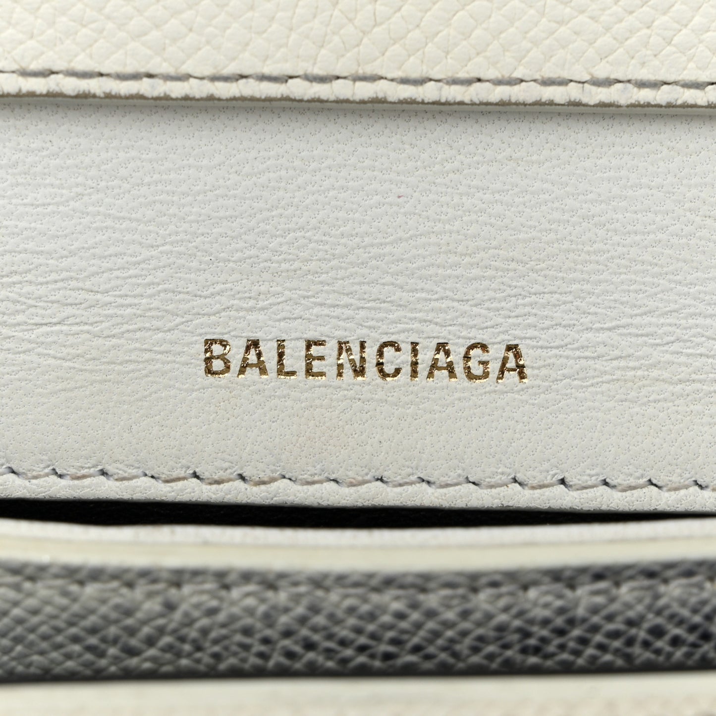 Grained Calfskin Logo Print Ville Day Bag XS White