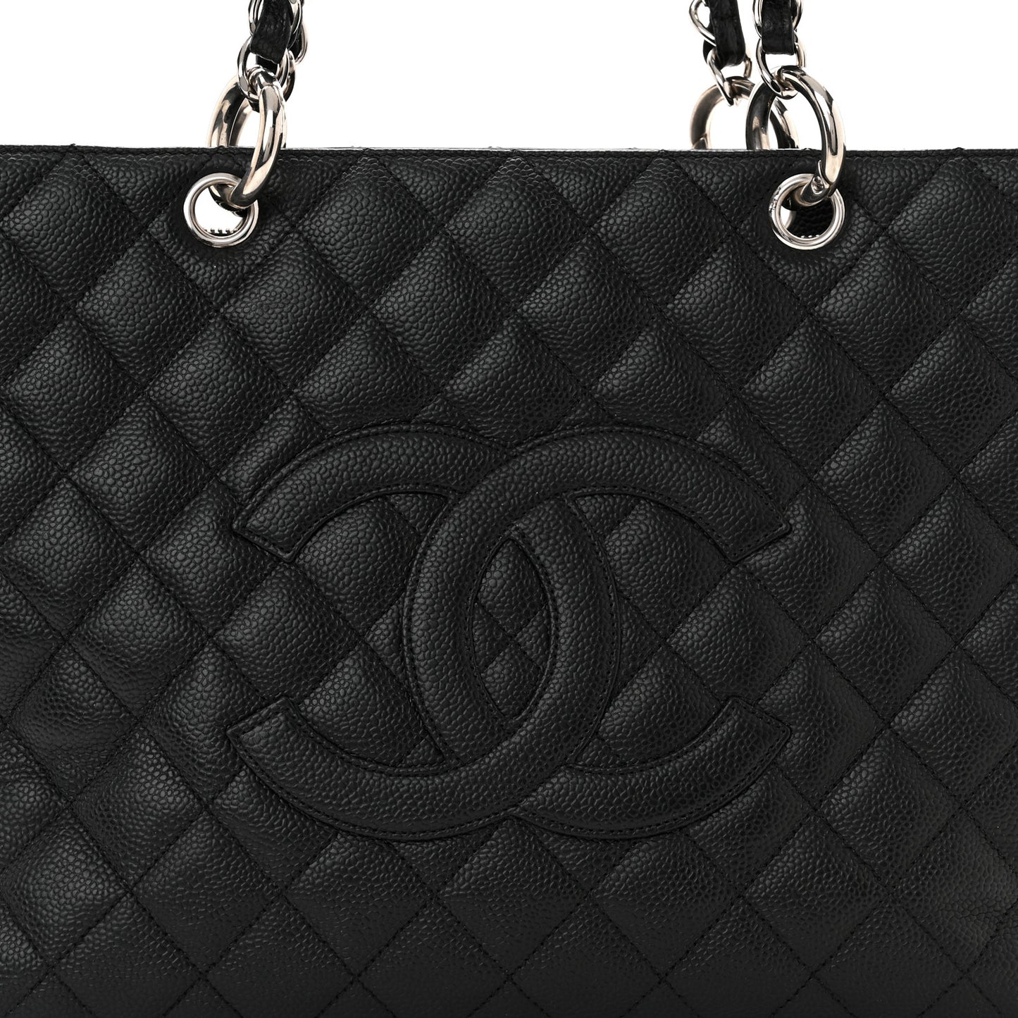 Caviar Quilted Grand Shopping Tote GST Black